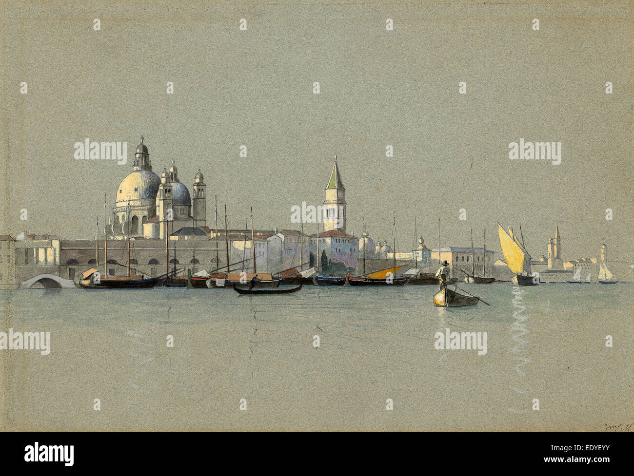 William Stanley Haseltine, Blick über den Canale della Giudecca in Richtung der Salute und der Campanile von San Marco, American Stockfoto