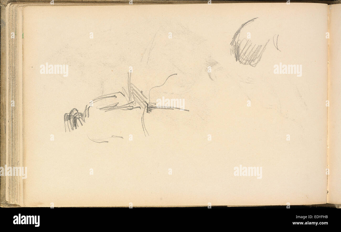 Ein Mann von hinten gesehen, Paul Cézanne, 1839-1906, 1880-1883, Graphit auf Papier Vélin, Französisch Stockfoto