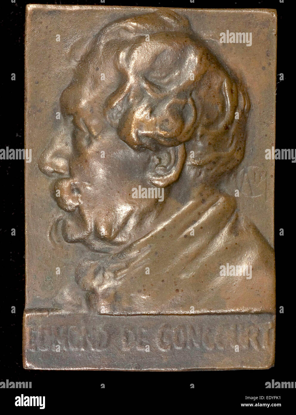 Alexandre Charpentier, Edmond de Goncourt, 1822-1896, Schriftsteller und Kritiker, French, 1856-1909, c. 1891, bronze Stockfoto