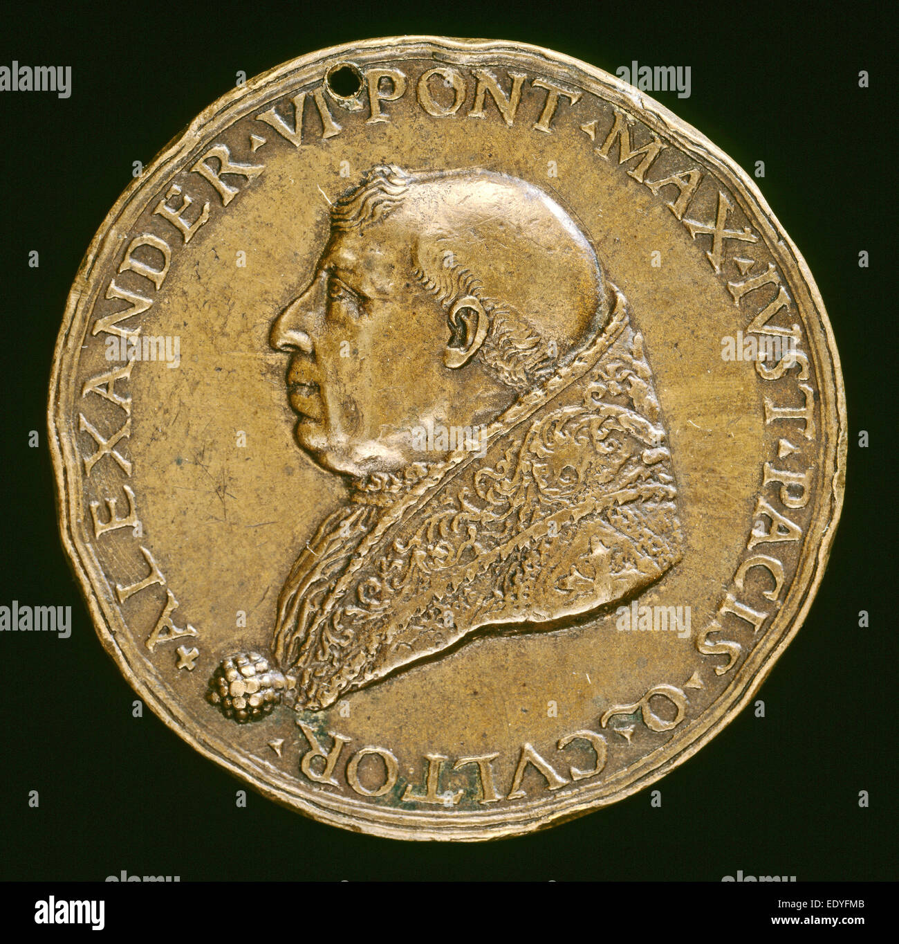 Roman 15. oder 16. Jahrhundert, Alexander VI (Rodrigo Borgia, c. 1431-1503), Papst 1492 [Vorderseite], 1492-1503, bronze Stockfoto