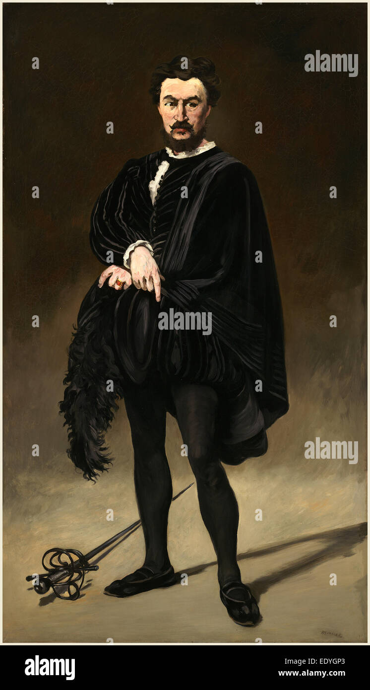 Edouard Manet, Französisch (1832-1883), der tragische Schauspieler (Rouvière als Hamlet), 1866, Öl auf Leinwand Stockfoto
