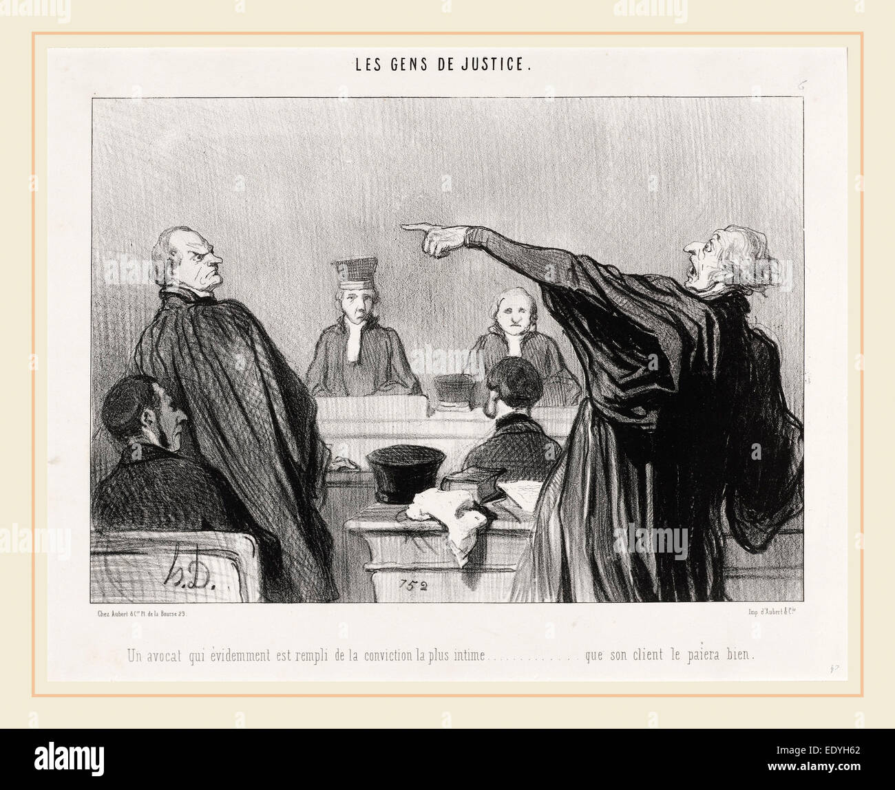 Honoré Daumier, Un Avocat Qui est... Rempli De La Überzeugung... intime..., Französisch, 1808-1879, 1845, Lithographie Stockfoto