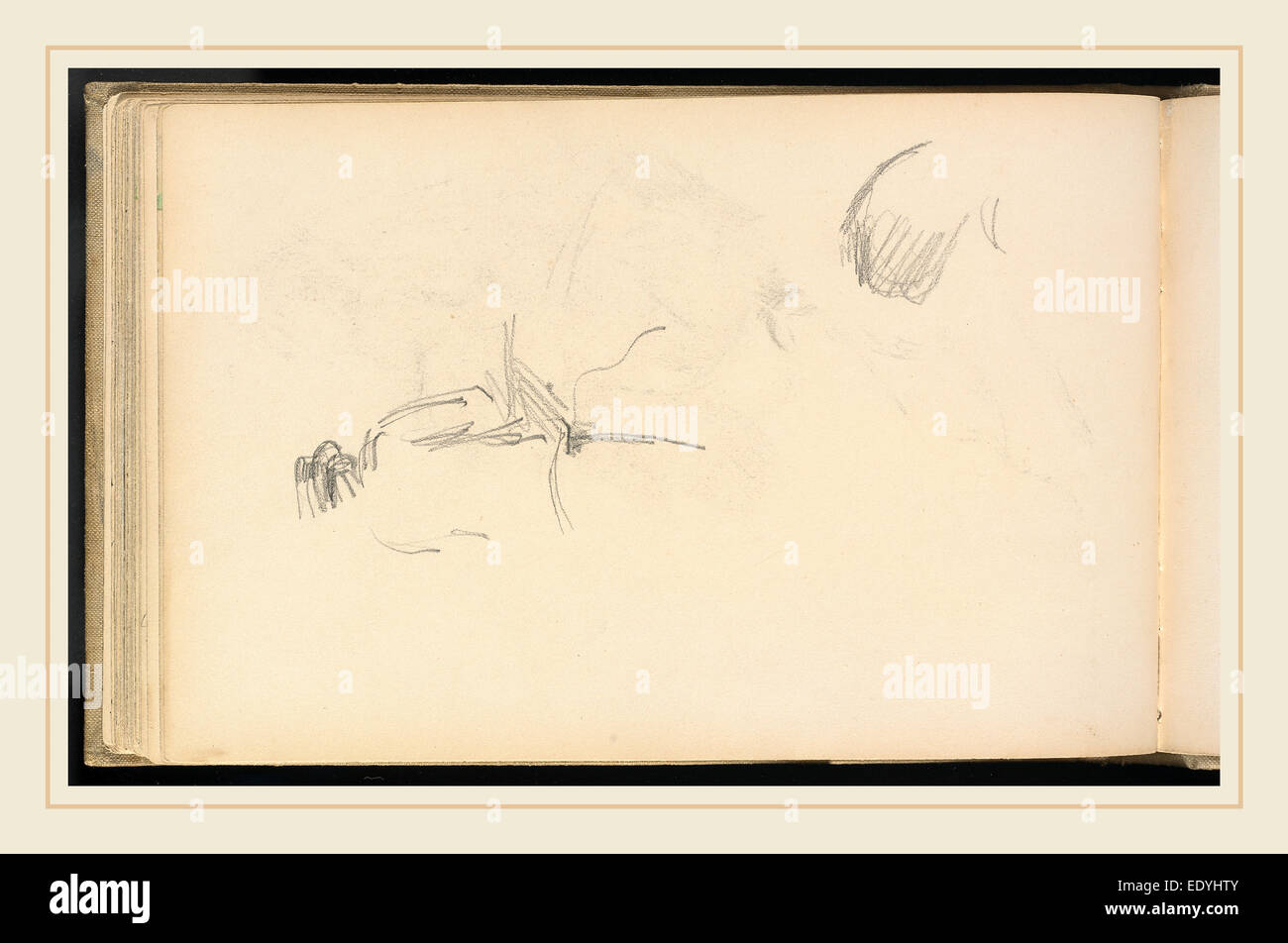 Ein Mann von hinten gesehen, Paul Cézanne, 1839-1906, 1880-1883, Graphit auf Papier Vélin, Französisch Stockfoto