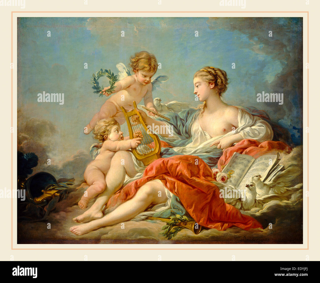 François Boucher, Allegorie der Musik, Französisch, 1703-1770, 1764, Öl auf Leinwand Stockfoto