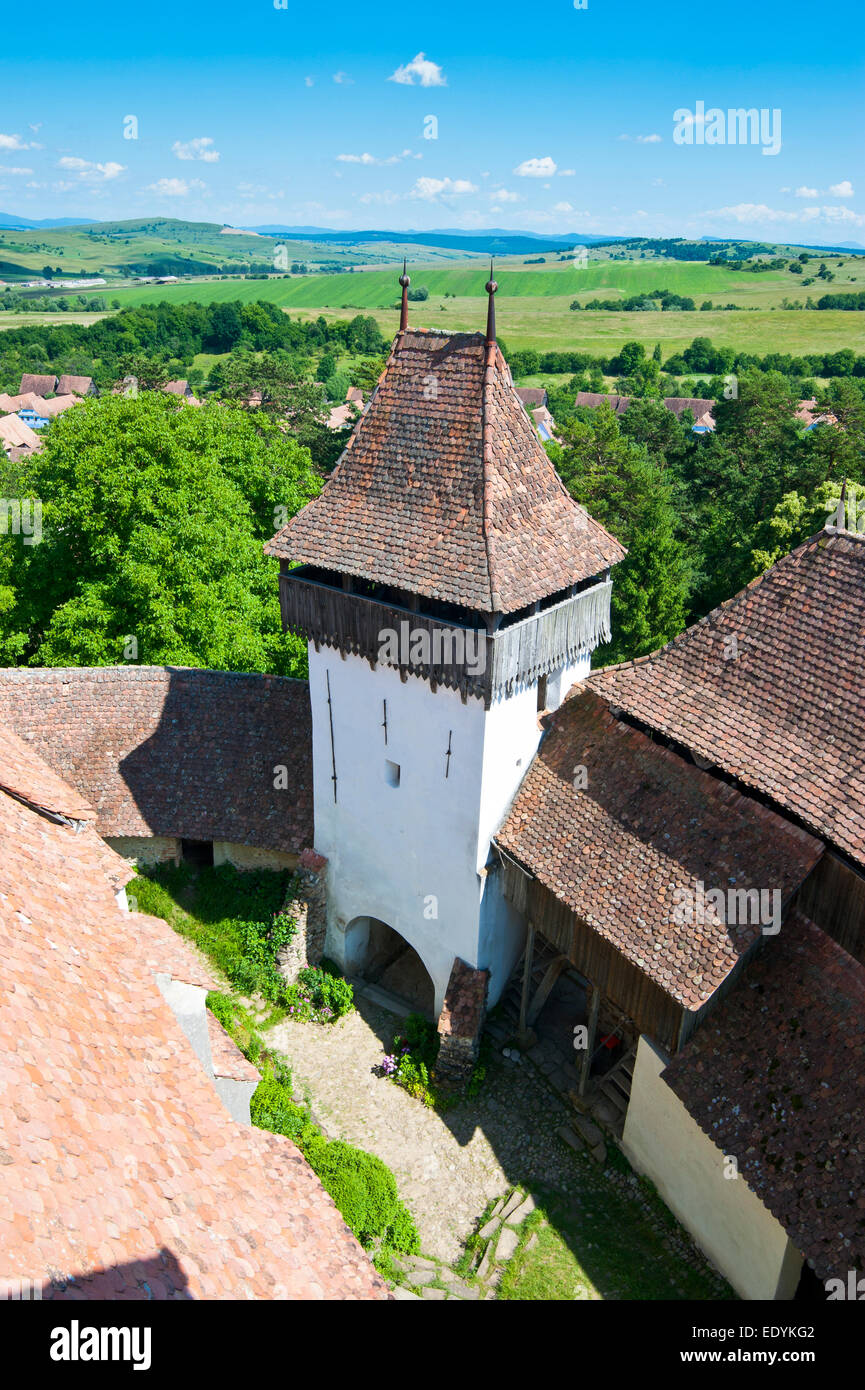 Sächsische Kirchenburg, UNESCO-Weltkulturerbe, Deutsch-Weißkirch, Rumänien Stockfoto