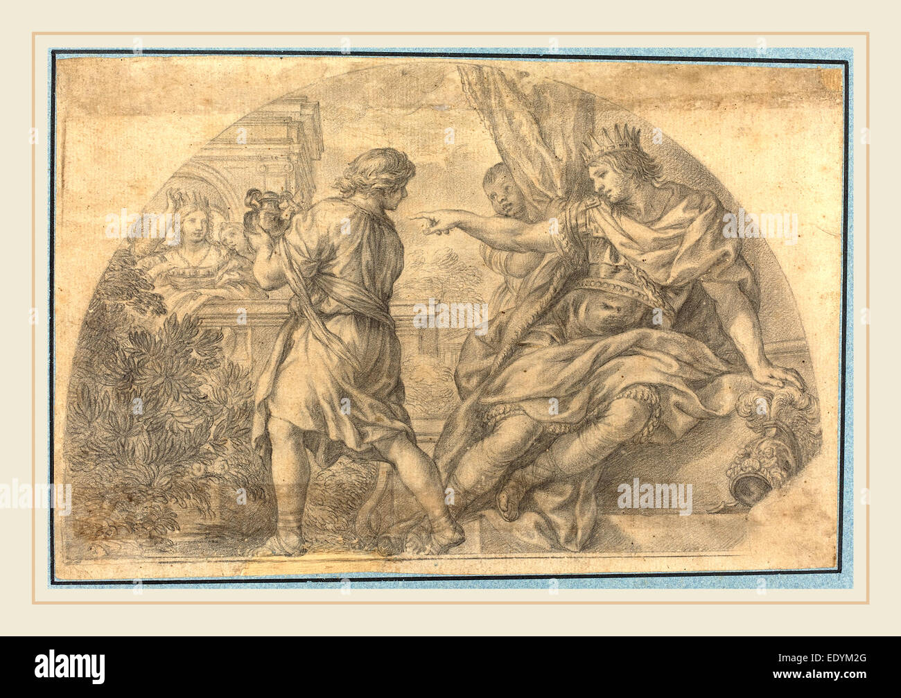 nach Pietro da Cortona, Massinissa und Sofonisba schwarze Kreide Stockfoto