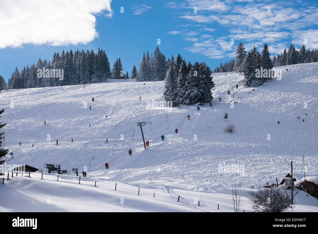 Skigebiet Sudelfeld, Mangfall Berge, Upper Bavaria, Bavaria, Germany Stockfoto