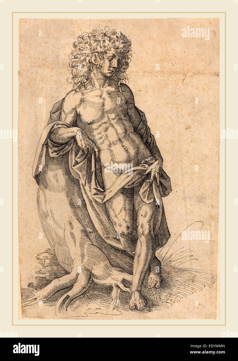 Jost Amman, Schweizer (1539-1591), Apollo, c. 1580, Feder und schwarzer Tinte auf Bütten Stockfoto