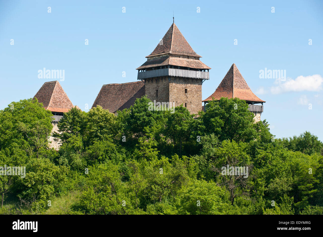 Sächsische Kirchenburg, UNESCO-Weltkulturerbe, Deutsch-Weißkirch, Rumänien Stockfoto