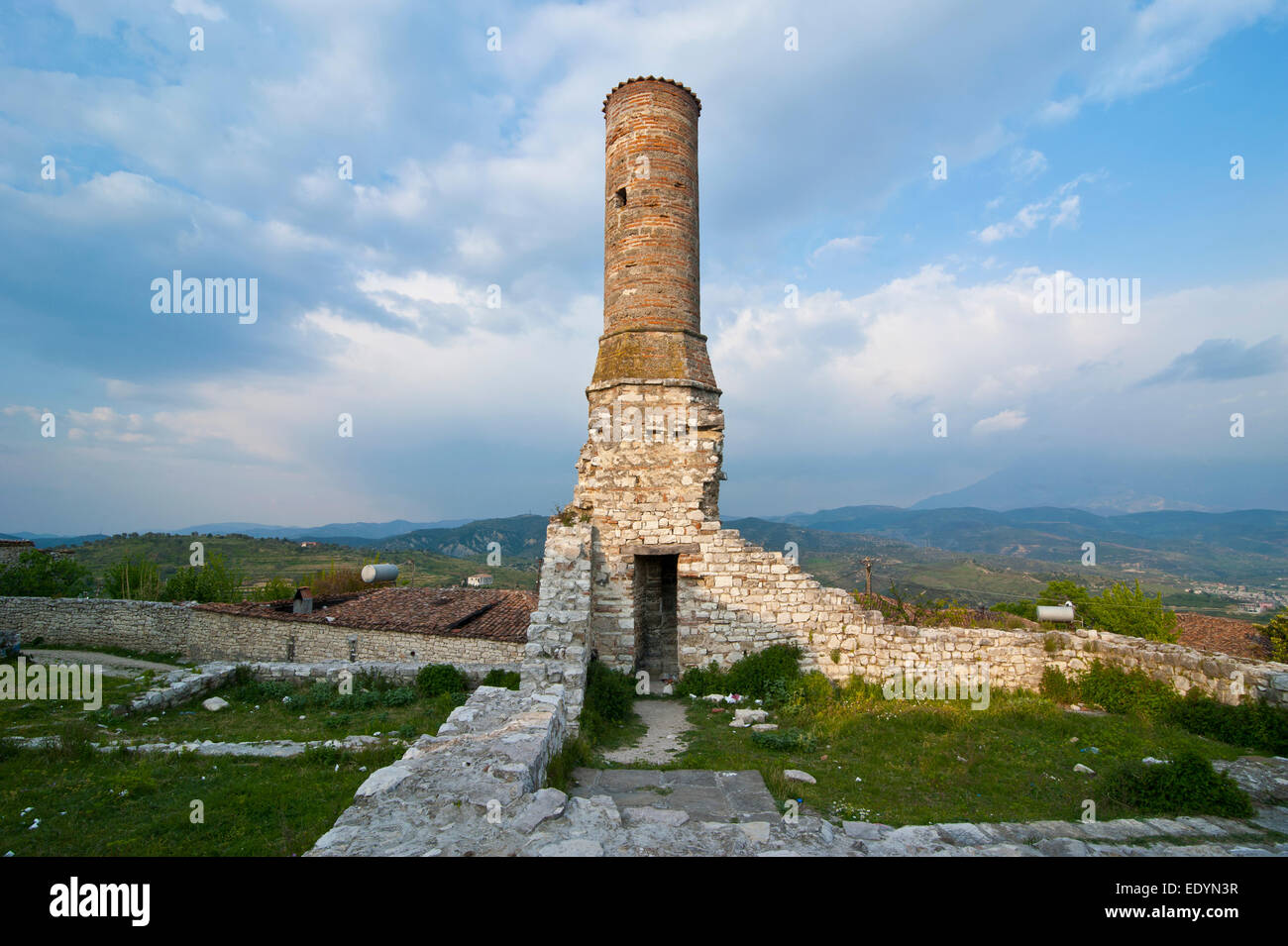 Alten Wachturm in der Zitadelle, UNESCO-Weltkulturerbe, Berat, Albanien Stockfoto
