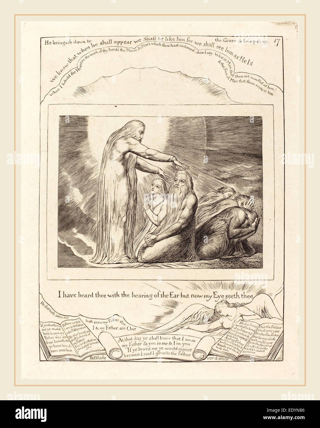 William Blake, Brite/Britin (1757-1827), The Vision of God, 1825, Gravur Stockfoto