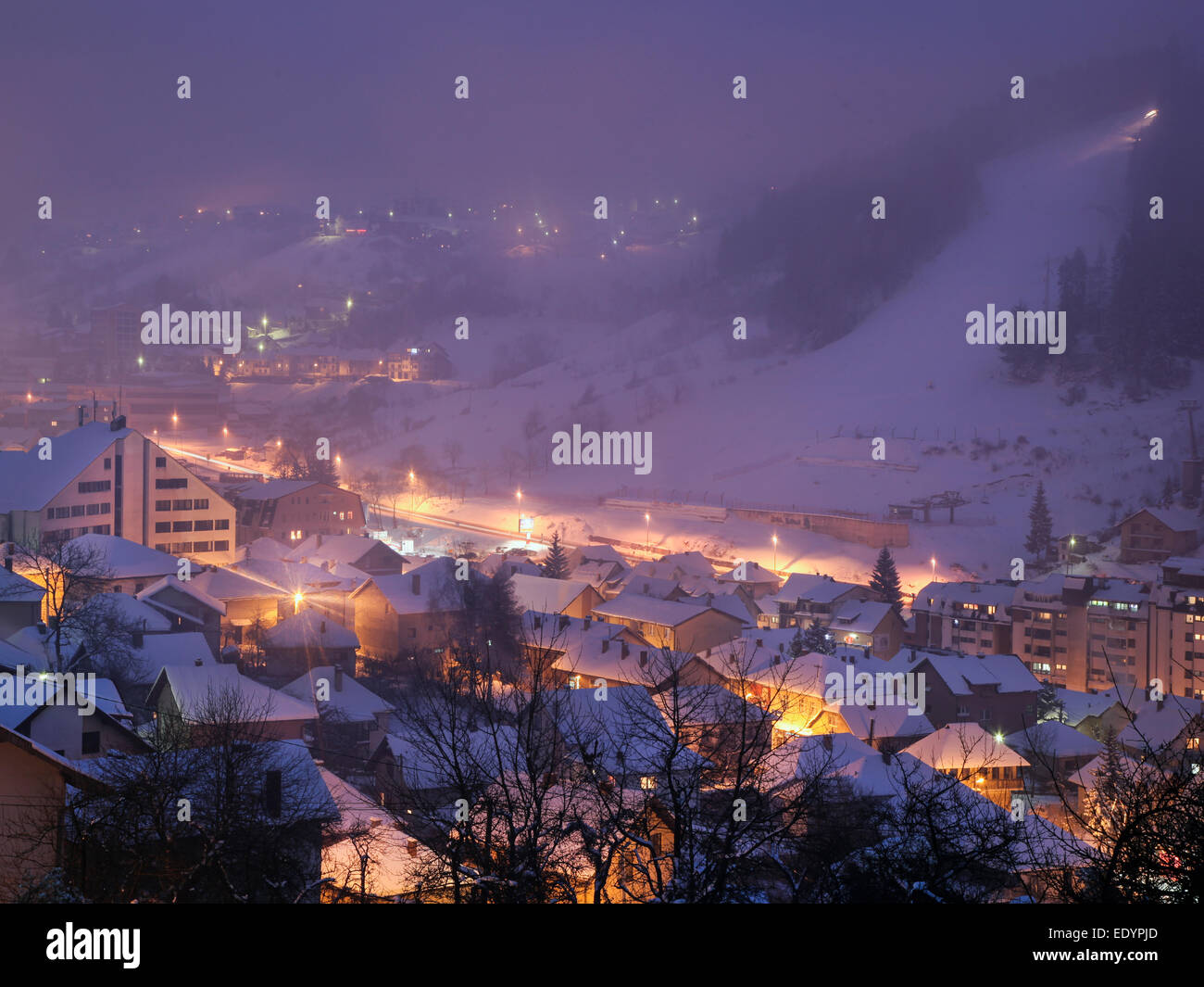 Nova Varos Skigebiet am Berg Zlatar in Serbien Stockfoto
