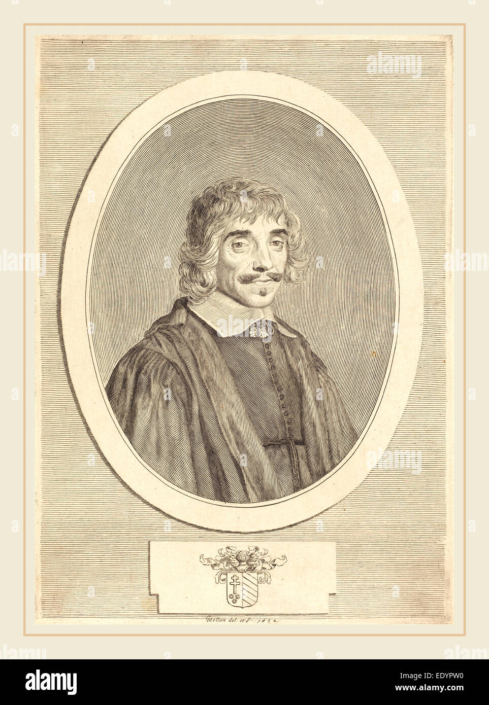 Claude Mellan, Französisch (1598-1688), Jean Perrault, 1632, Gravur Stockfoto