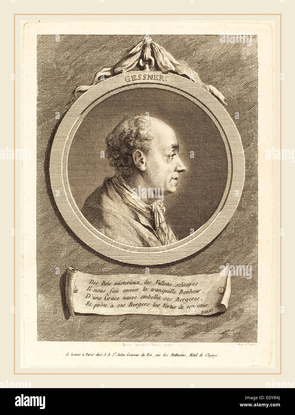 Augustin de Saint-Aubin nach Salomon Gessner, 1775, Gravur über Radierung, Baron Dominique Vivant Denon, Französisch (1736-1807) Stockfoto