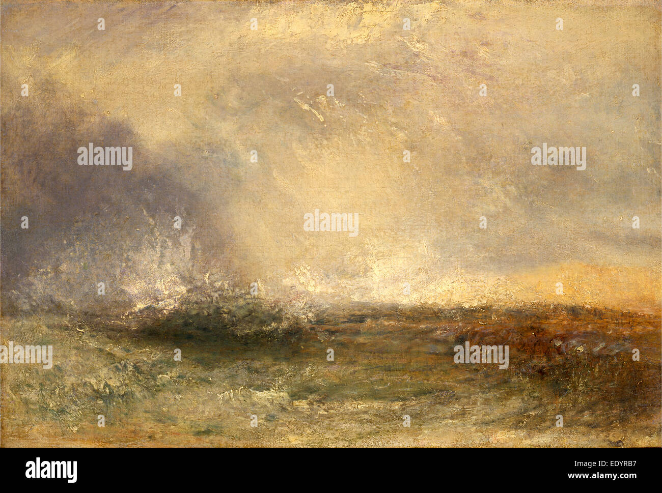 Stürmische See brechen auf eine Shore Wellen am Ufer, Joseph Mallord William Turner, 1775-1851, britische Stockfoto