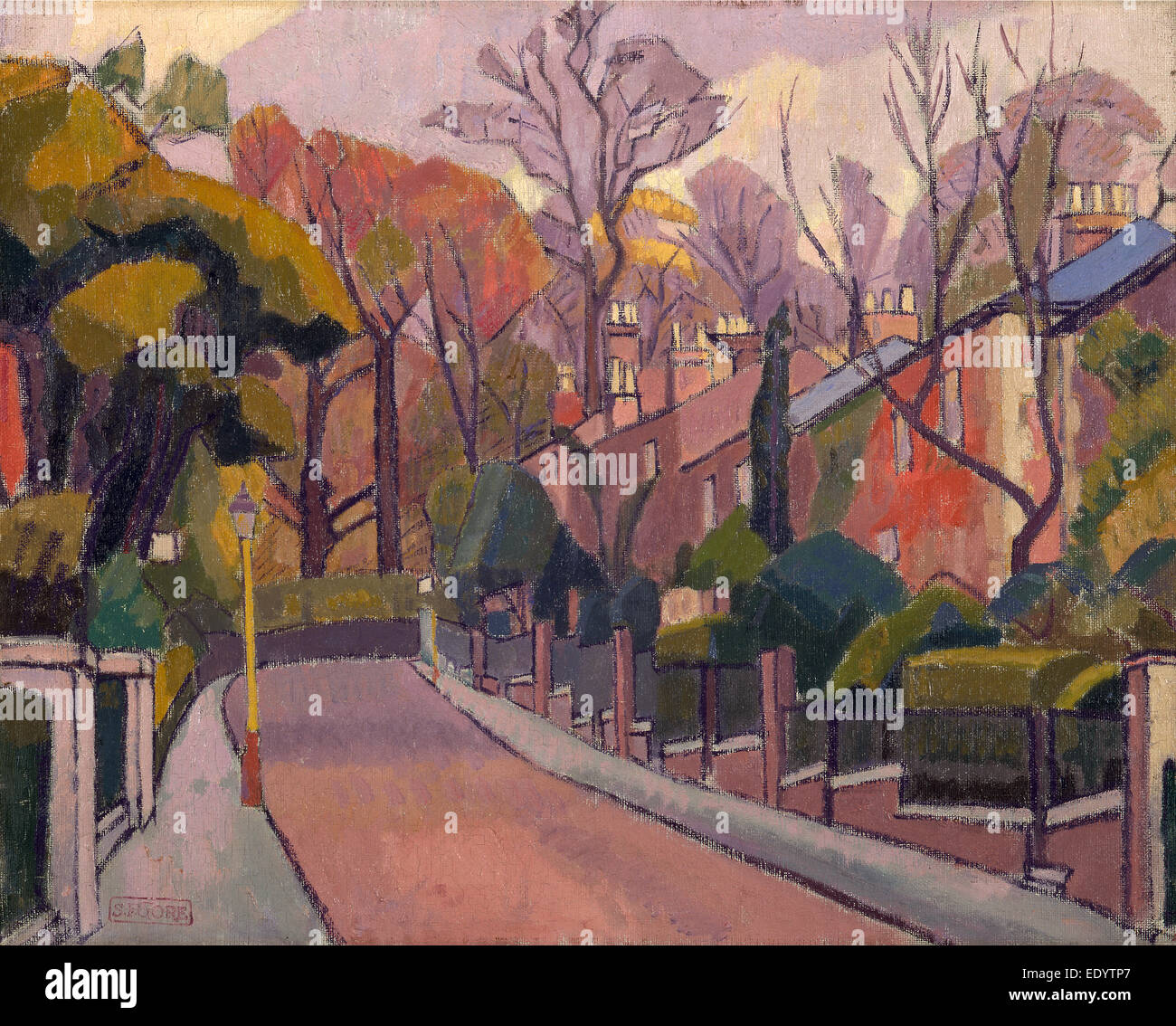 Cambrian Road, Richmond unterschrieben, gestempelt in violetter Farbe, unten links: "S.F.GORE", Spencer Frederick Gore, 1878-1914, Brite/Britin Stockfoto