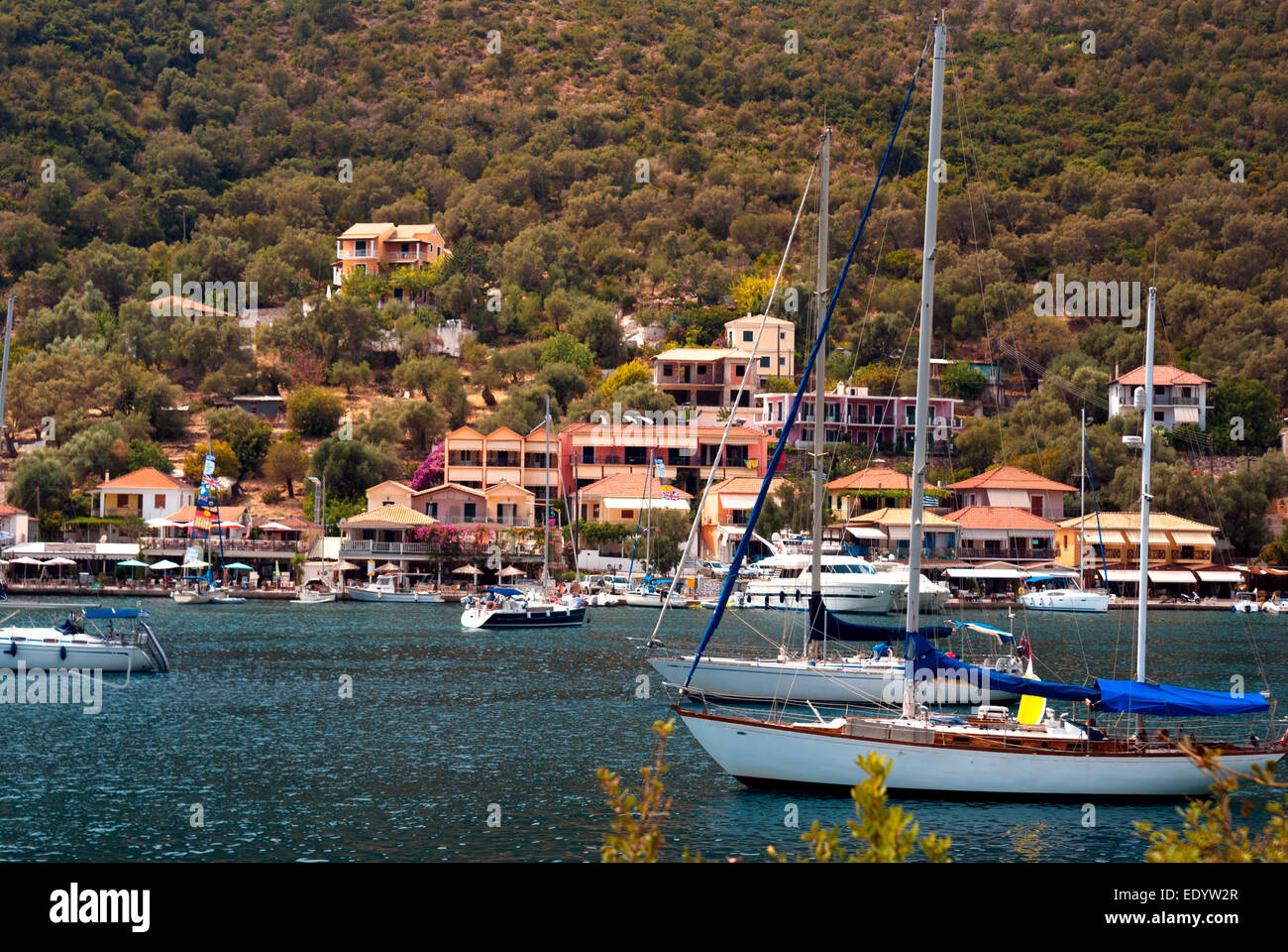 Traditionelles Dorf Skiti auf der Insel Lefkas, Griechenland Stockfoto