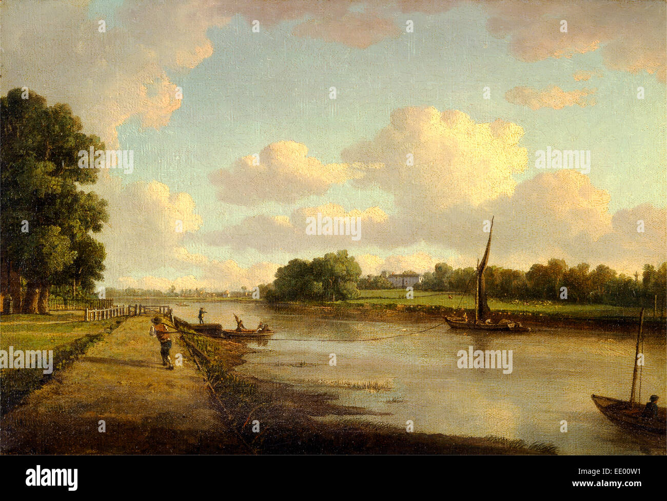 Blick auf die Themse im Richmond View auf der Themse in London, William Marlow, Richmond (?), 1740-1813, Brite/Britin Stockfoto