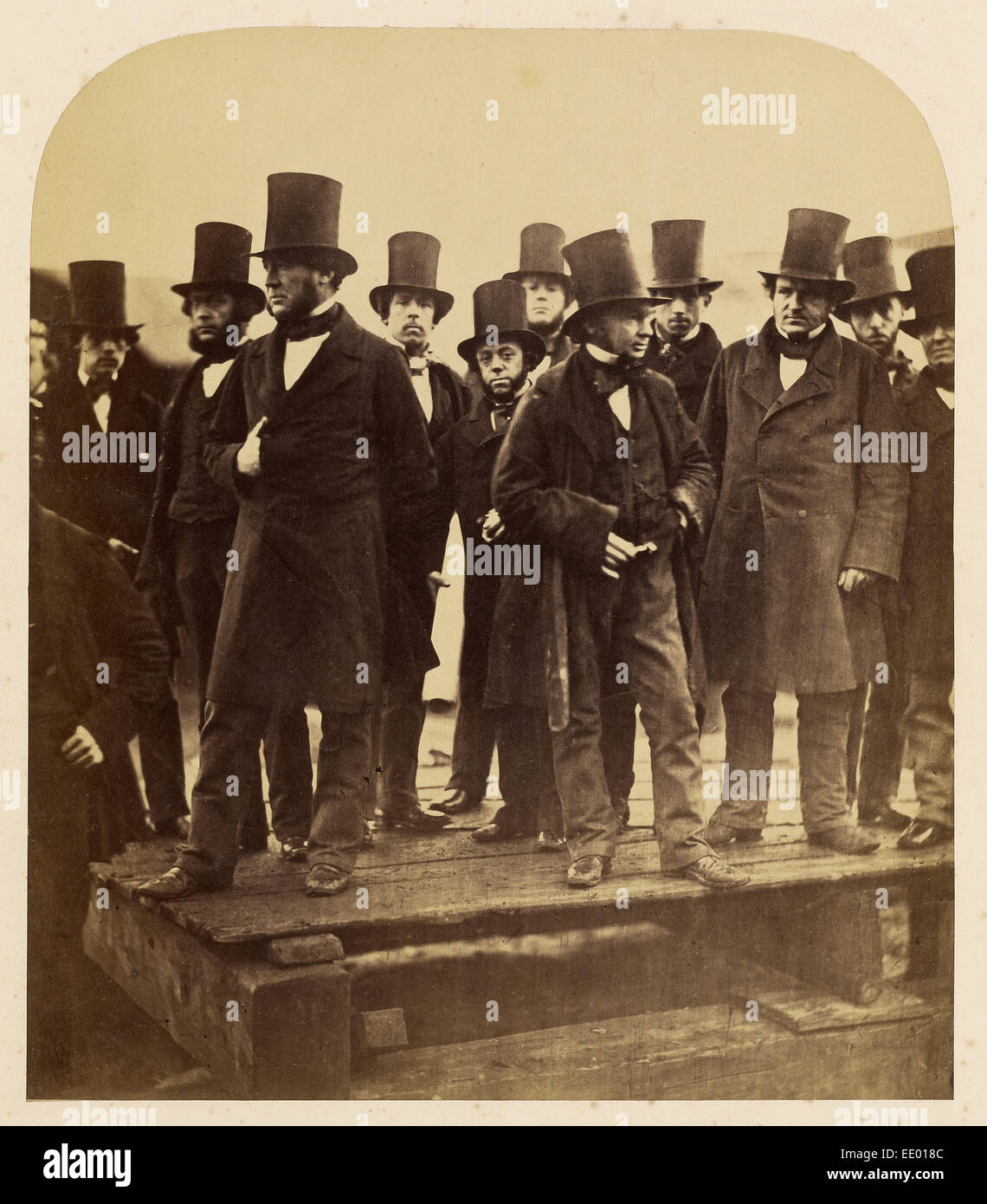 Versuch starten I.K Brunel und andere beobachten die "Great Eastern"; Robert Howlett, Britisch, 1831-1858; London, England Stockfoto