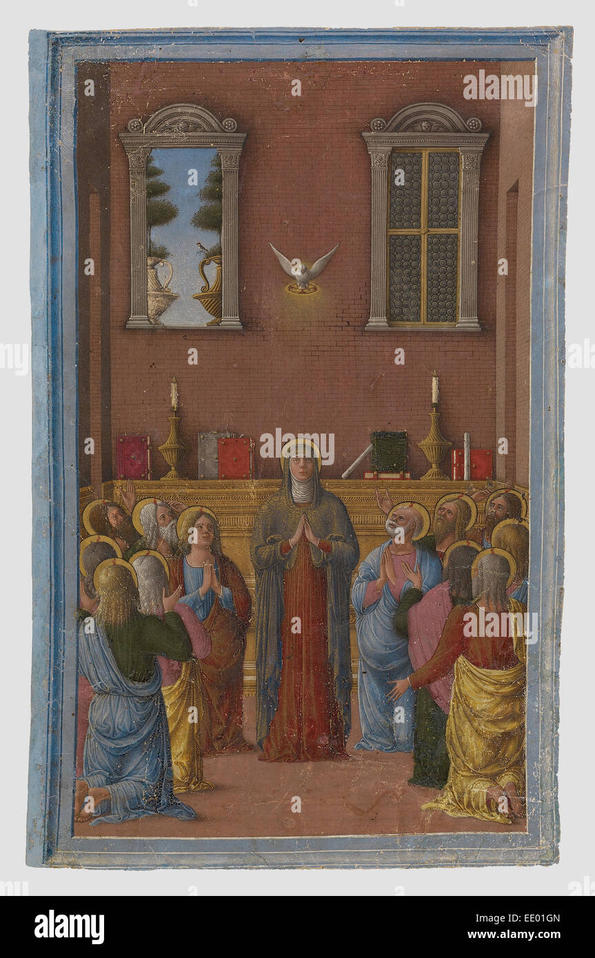 Pfingsten; Girolamo da Cremona, Italienisch, aktiv über 1450-1485; Mantua (möglicherweise), Italien, Europa; ca. 1460-1470 Stockfoto