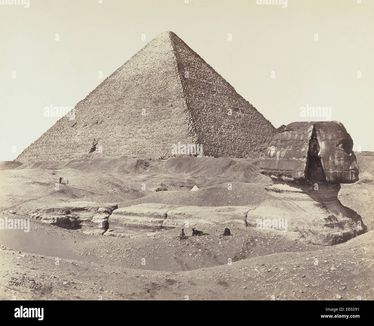 Die Pyramiden und der Sphinx; Francis Frith, Englisch, 1822-1898; 1858; Albumin-Silber-print Stockfoto