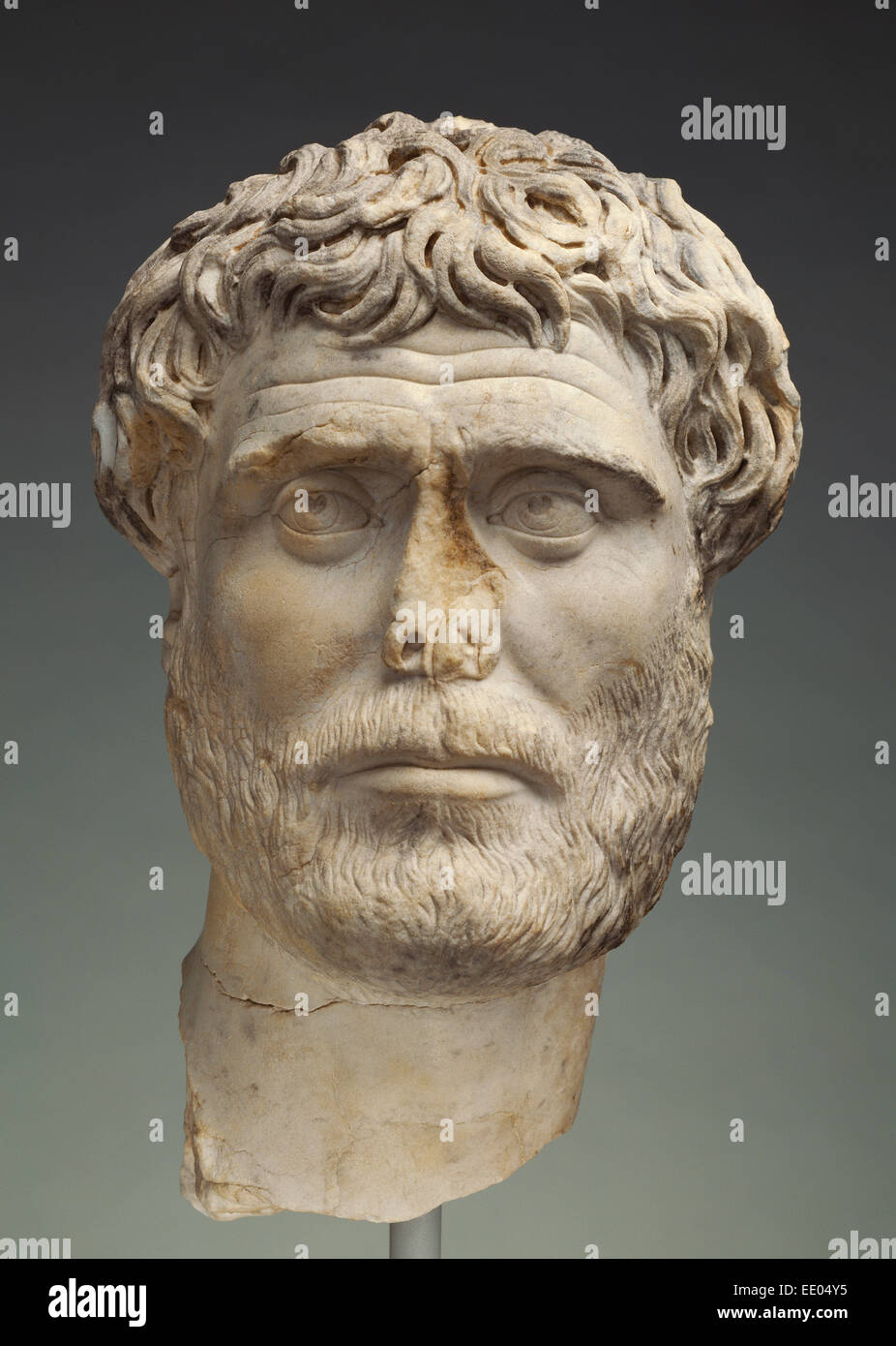 Porträt eines bärtigen Mannes; Unbekannt; Italien, Europa; 140 - 160; Marmor Stockfoto