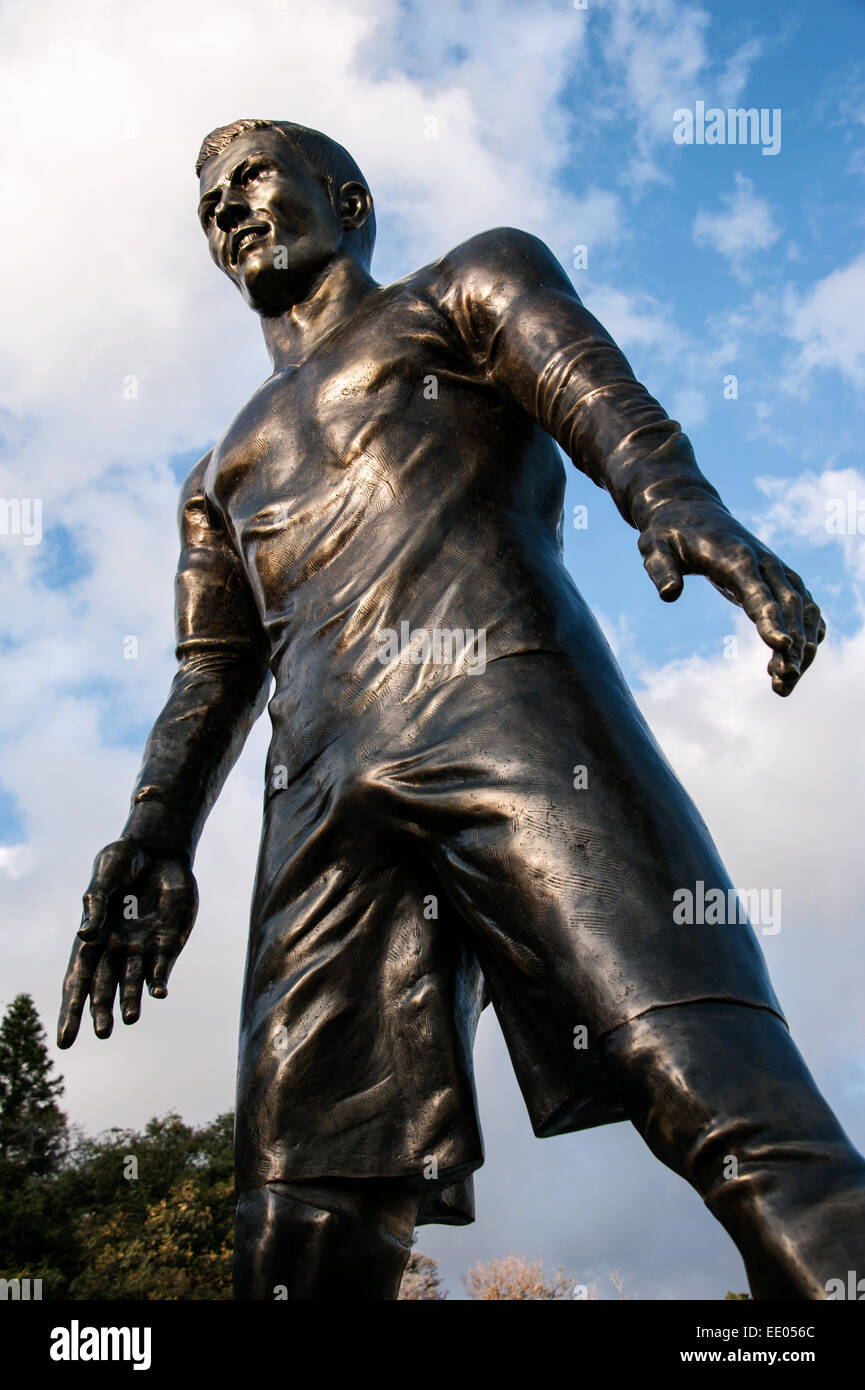 Statue von CR7 Cristiano Ronaldo (Real Madrid) im Hafen von seiner Heimatstadt Funchal, Madeira. Stockfoto