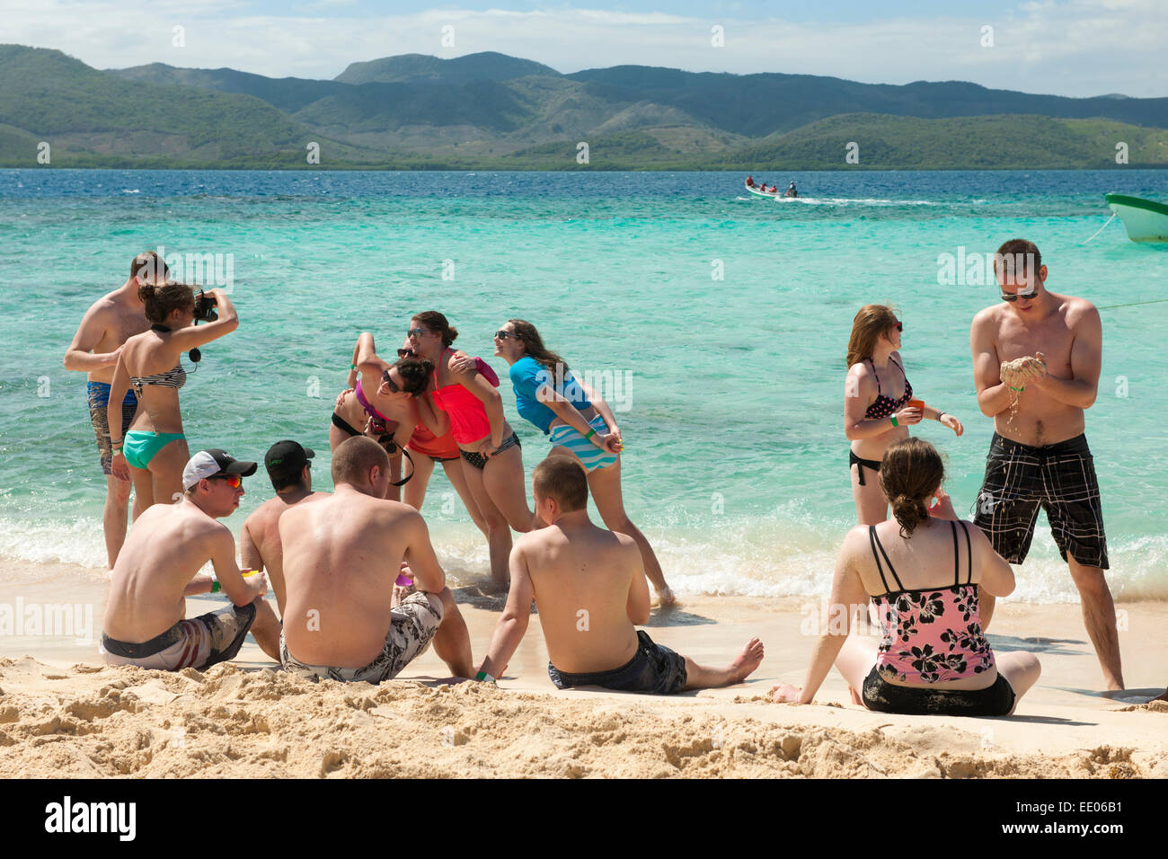 Dominikanische Republik, Nordküste, Punta Rusia (Punta Rucia), Insel Cayo Arena (Auch Isla Paraiso, Paradise Island), Stockfoto