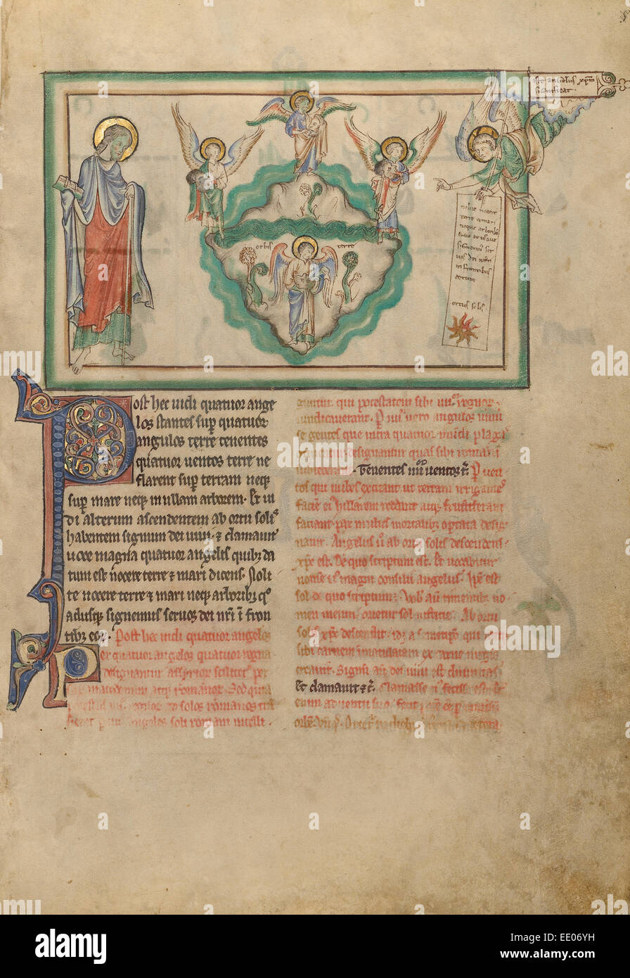 Engel halten die vier Winde und einem Engel bedeutet Christus; Unbekannt; London (wahrscheinlich), England, Europa; ca. 1255-1260 Stockfoto