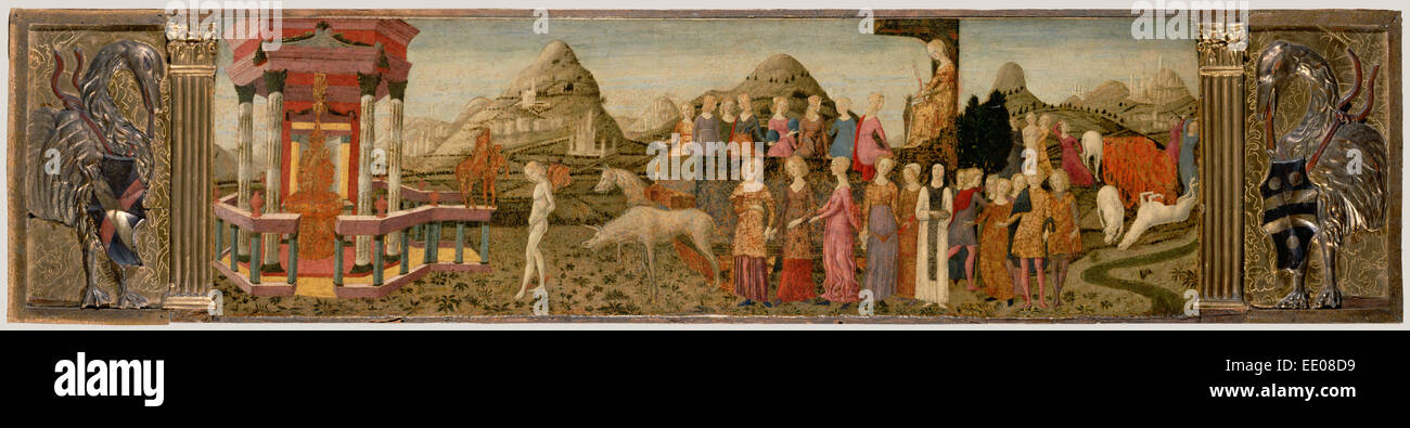 Triumph der Keuschheit; Francesco di Giorgio Martini, Italienisch (Siena), 1439-1501; 1460s; Tempera auf panel Stockfoto