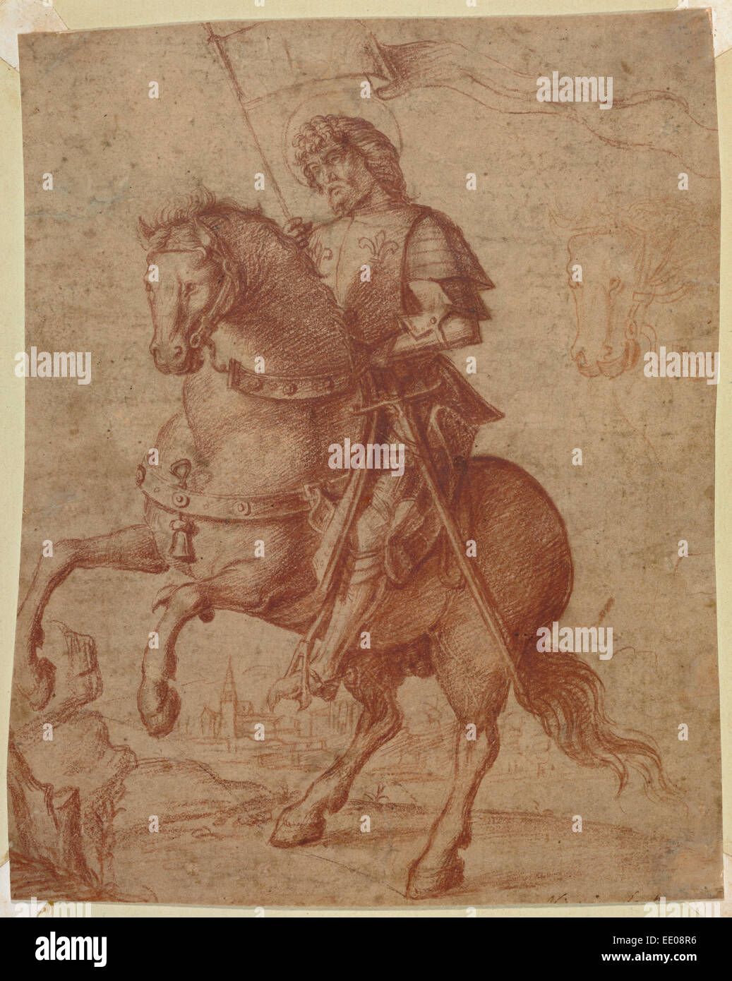 Ein Heiliger auf dem Rücken der Pferde; Kreis von Giovanni Battista Cima da Conegliano, Italienisch (venezianisch), um 1459/1460? 1517/1518; Italien Stockfoto