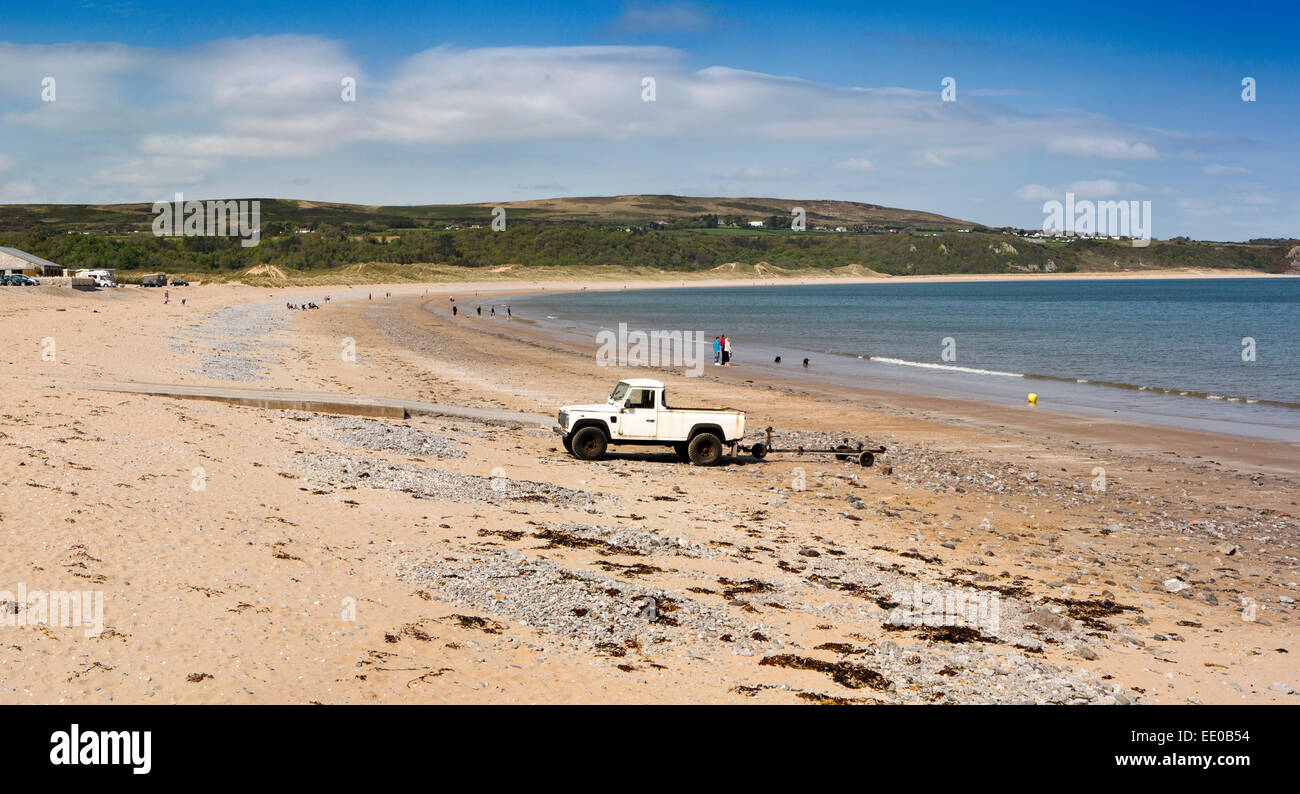 Großbritannien, Wales, Swansea, Gower, Oxwich Strand, Panorama Stockfoto