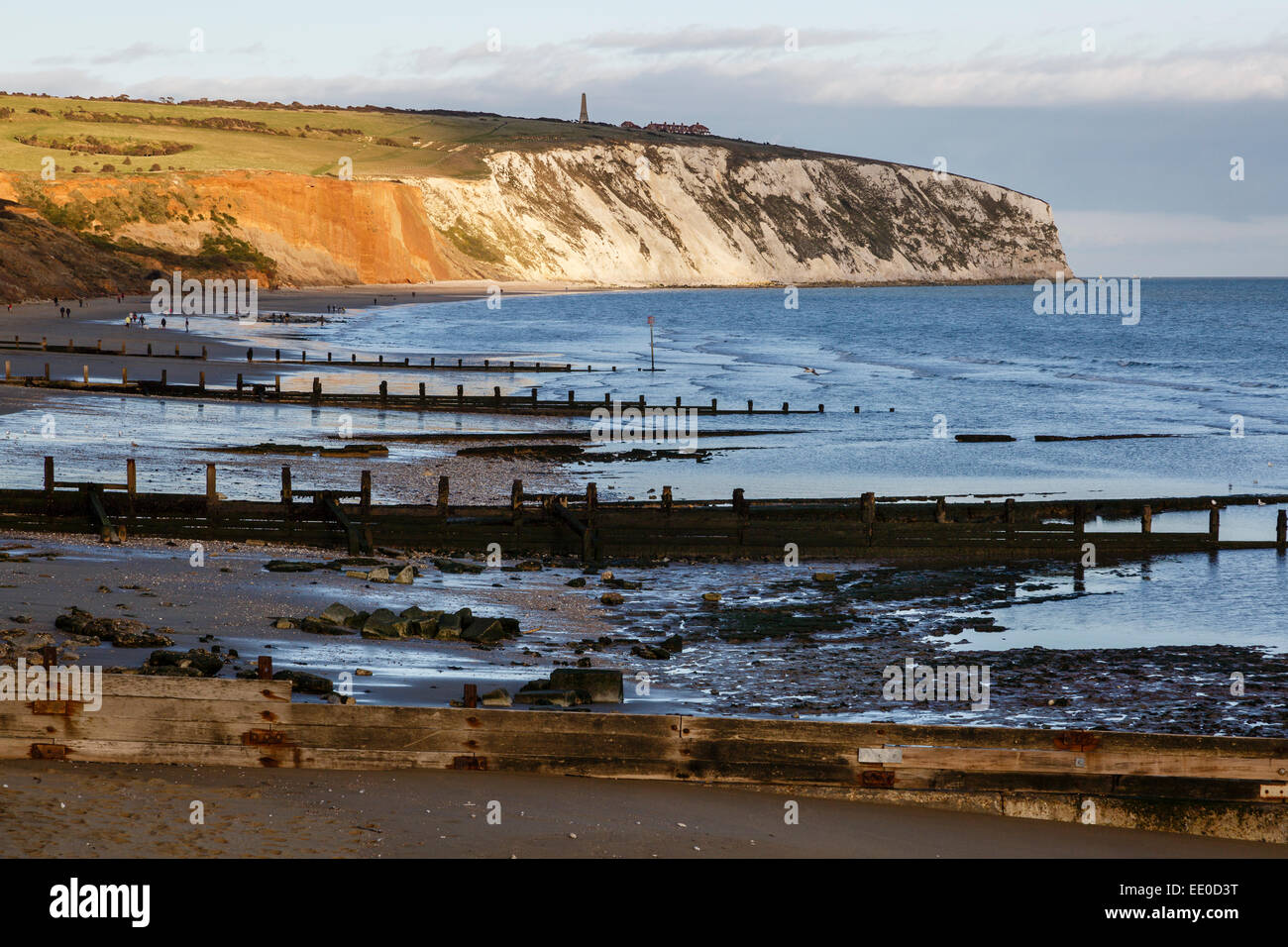 Yaverland Sicht auf Strand und Culver down, Isle Of Wight Stockfoto