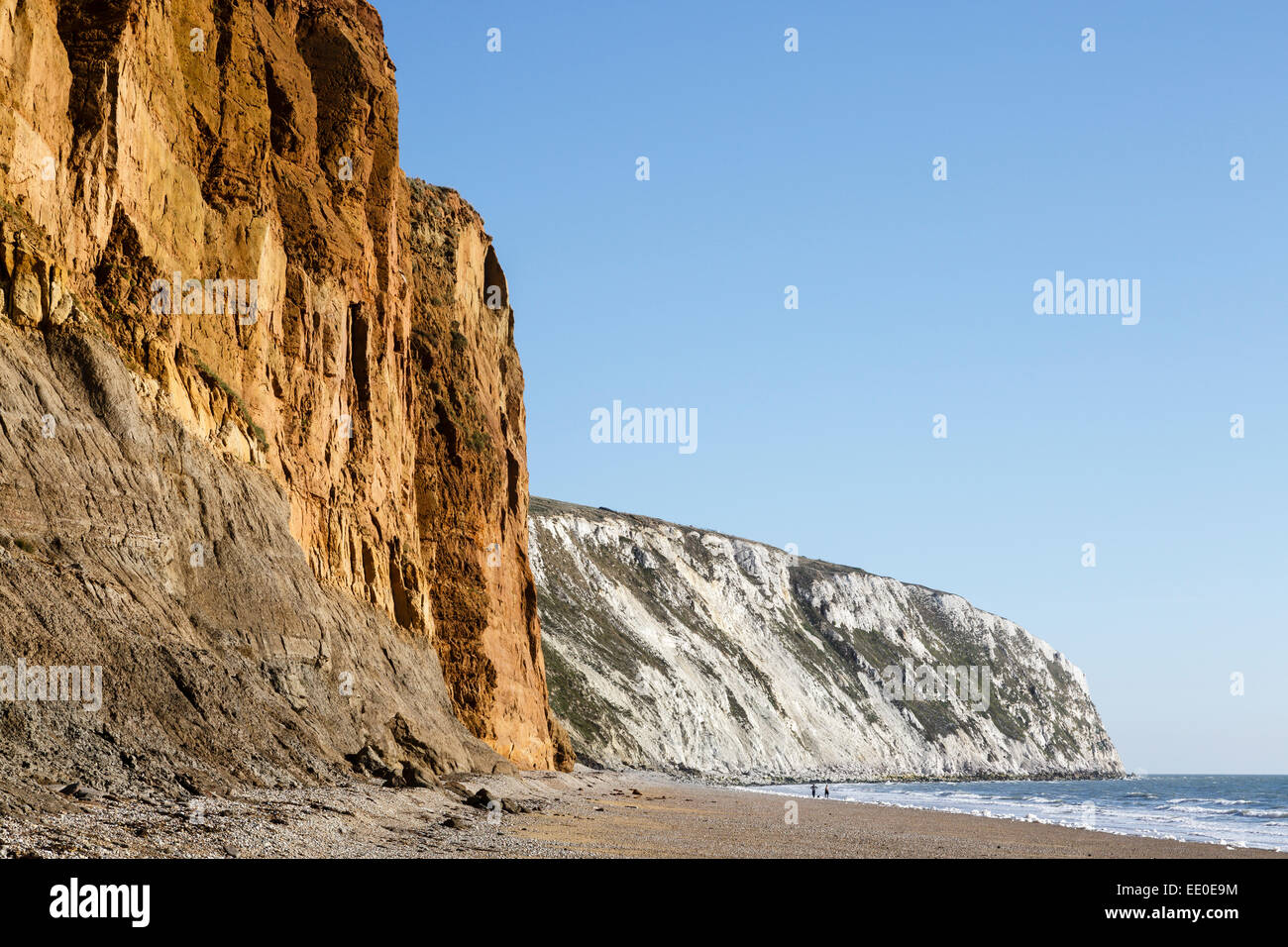 Culver Klippe von Yaverland Strand, Sandown, Isle Of Wight Stockfoto