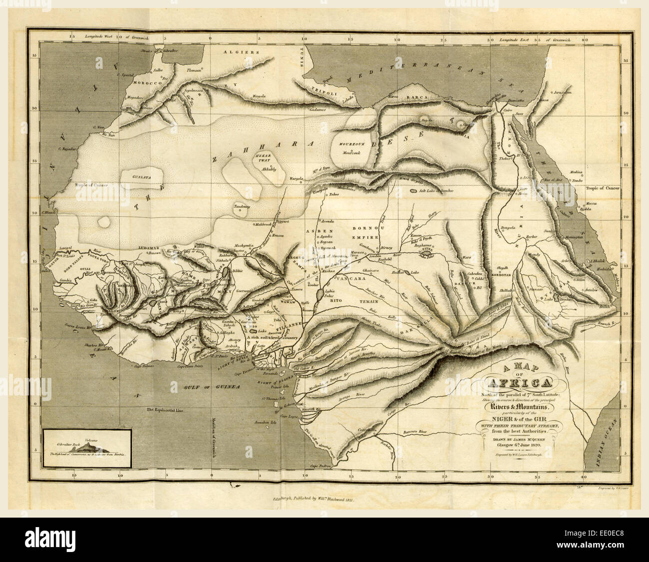 Geographischen und wirtschaftlichen Blick von Nord-Zentral-Afrika Stockfoto