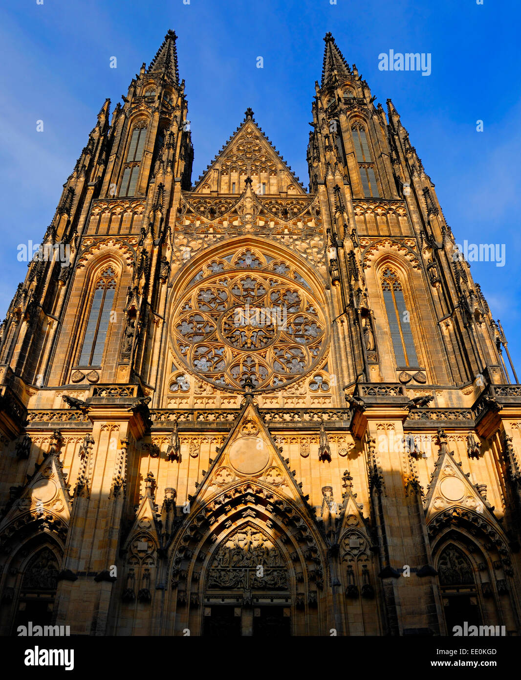 Prag, Tschechische Republik. St Vitus Cathedral Fassade Stockfoto