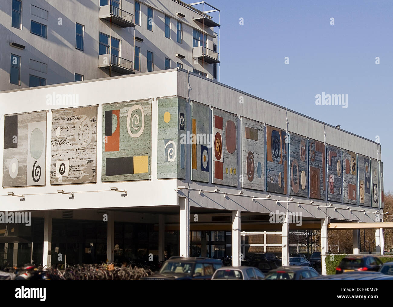 Piper-Gebäude in London SW6. Diese 50er Jahre Gebäude geschmückt mit großen Kunstwerke des Künstlers John Piper Stockfoto