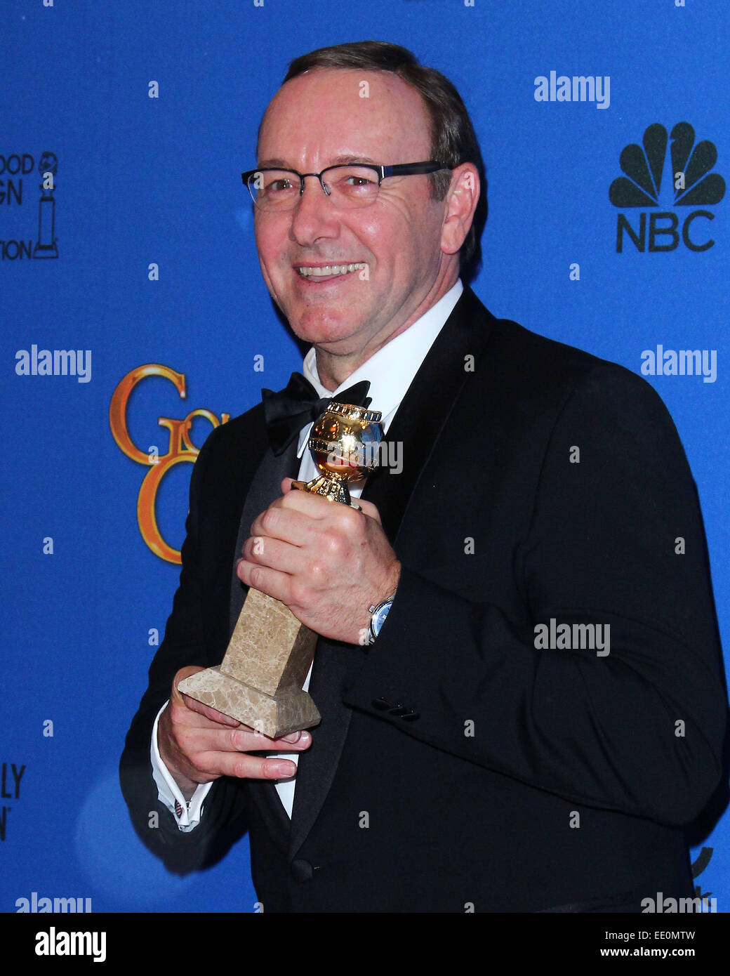 Los Angeles, Kalifornien, USA. 11. Januar 2015. Kevin Spacey Posen im Presseraum während der 72nd Annual Golden Awards statt im Beverly Hilton Hotel am 11. Januar 2015 in Beverly Hills, Kalifornien. USA. © TLeopold/Globe Fotos/ZUMA Draht/Alamy Live-Nachrichten Stockfoto