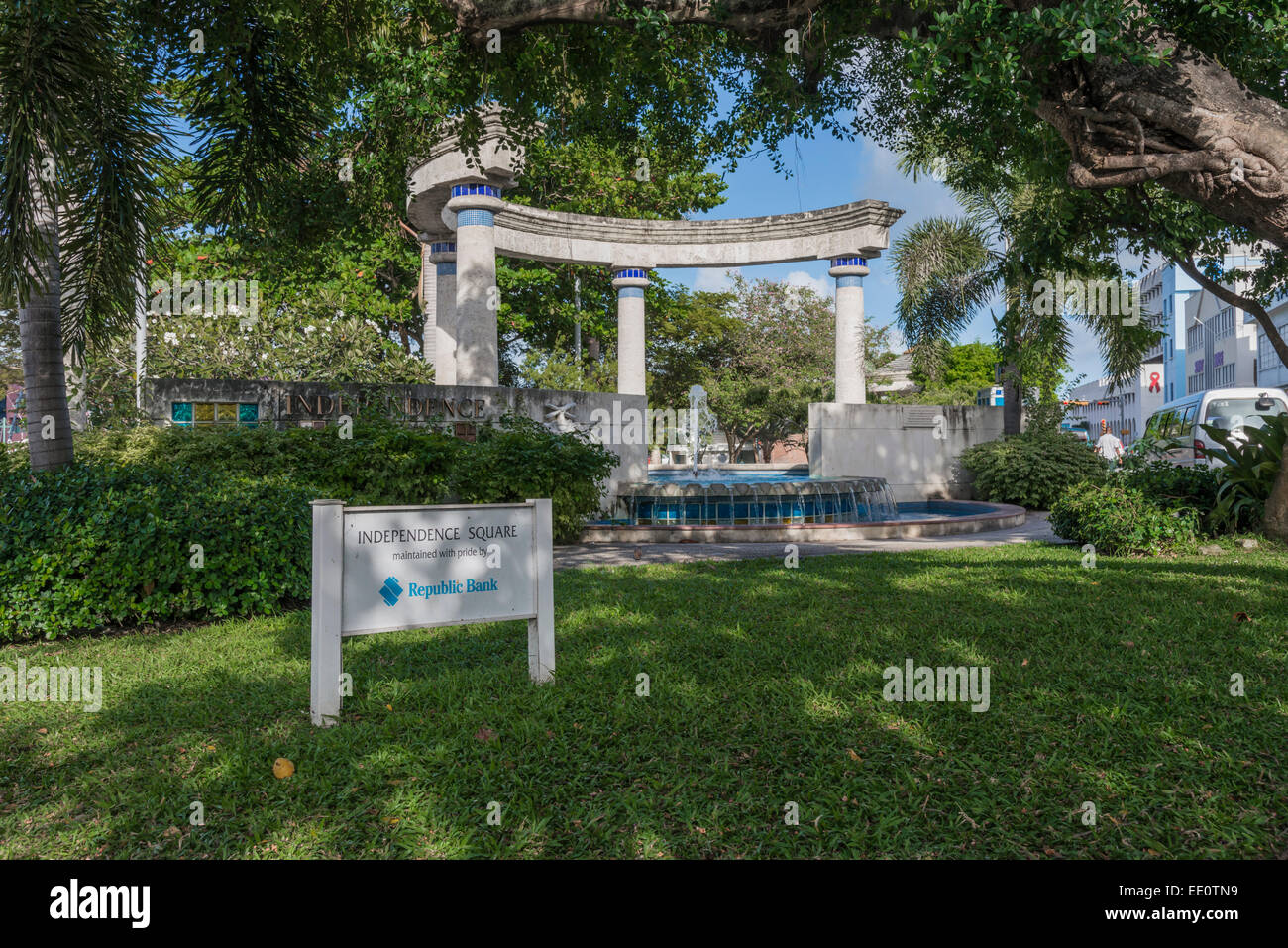 Unabhängigkeitsplatz im Zentrum von Bridgetown, Barbados, in den West Indies. -REDAKTIONELLE NUTZUNG NUR Stockfoto