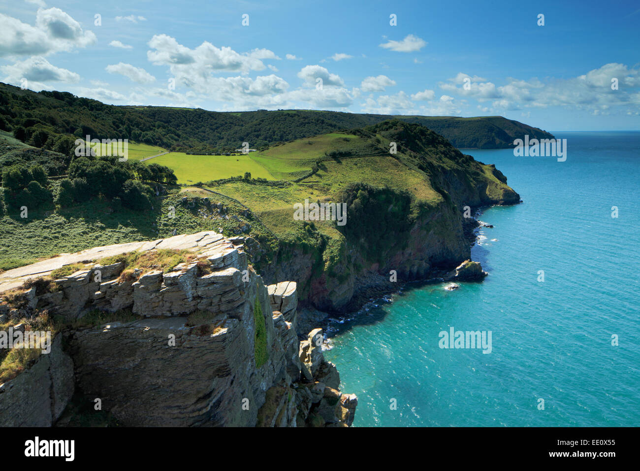Blick vom Burgfelsen, Valley of the Rocks, Nord-Devon Stockfoto