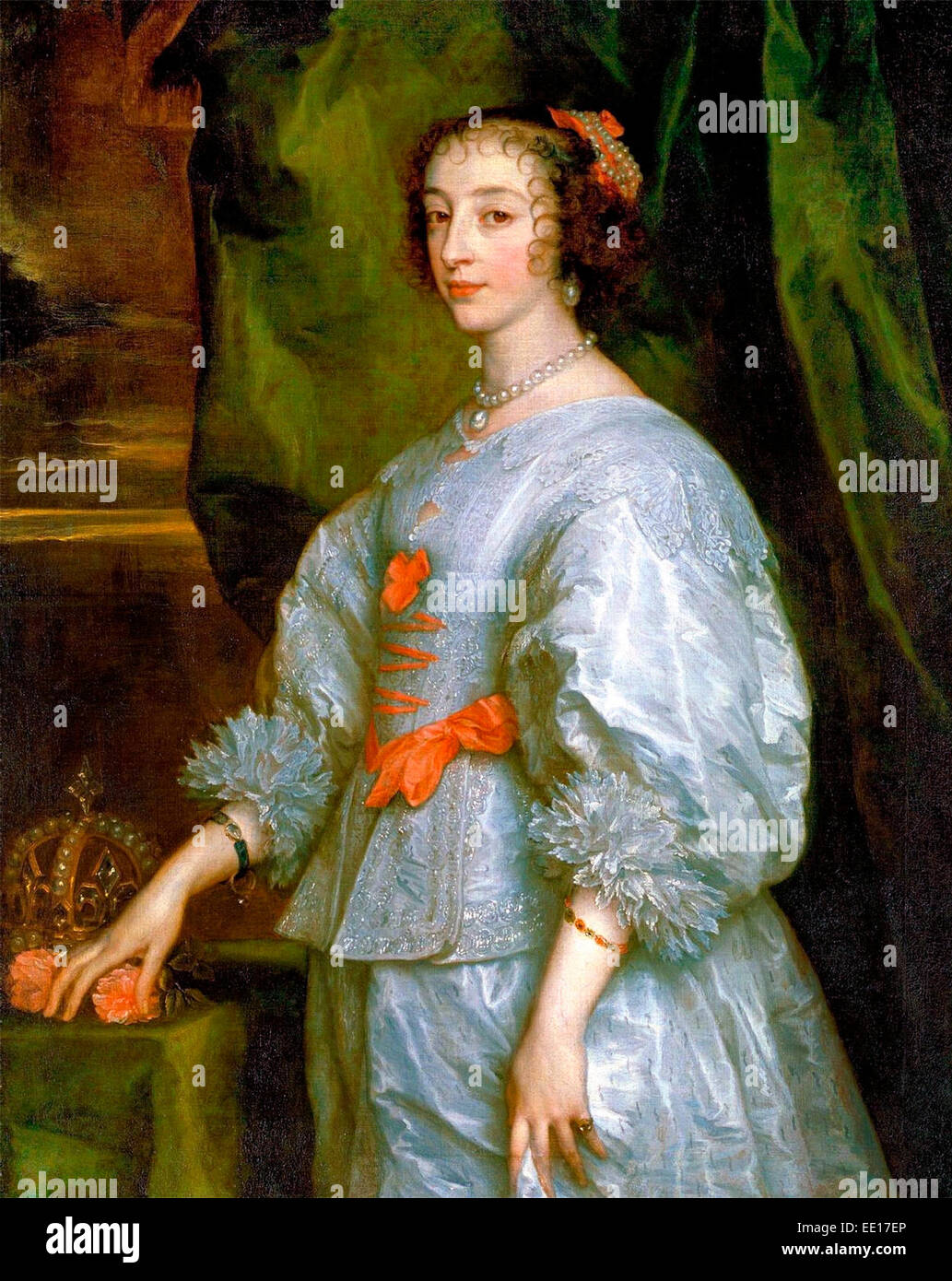 Prinzessin Henrietta Maria von Frankreich, Königin-Gemahl von England. Anthony van Dyck, 1632 Stockfoto