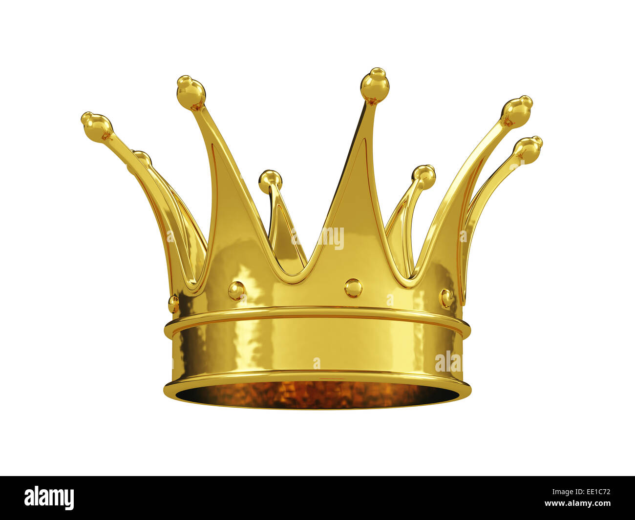 Royal gold Krone isoliert auf weißem Hintergrund Stockfoto