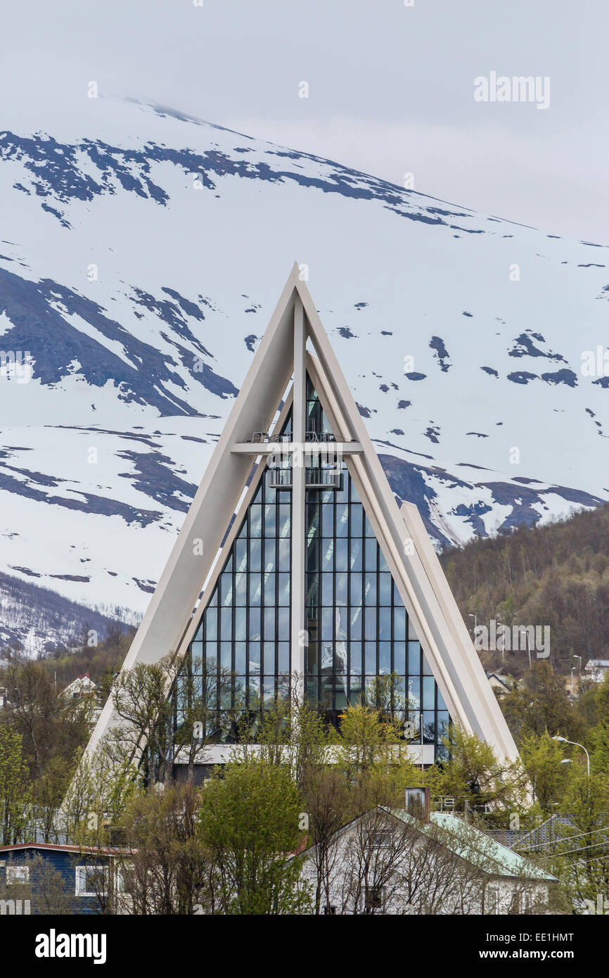 Außenansicht der Eismeerkathedrale Tromsø, Norwegen, Skandinavien, Europa Stockfoto