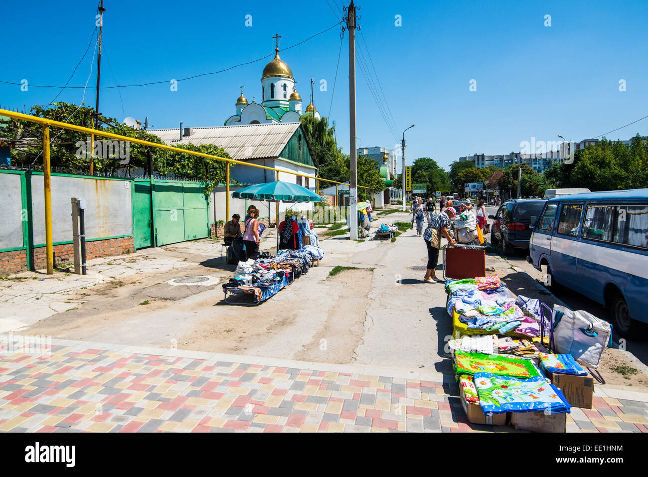 Lokalen Markt in Tiraspol, Hauptstadt der Republik Transnistrien, Republik Moldau, Europas Stockfoto