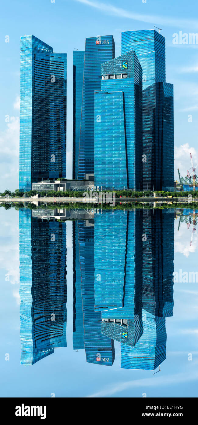 Reflexionen, Downtown zentralen Bankenviertel, Singapur, Südostasien, Asien Stockfoto