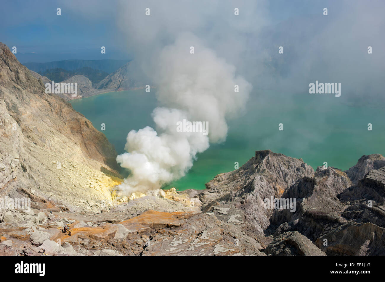 Kawah Ijen Vulkan (Ijen Krater und See), Banyuwangi, Ost-Java, Indonesien, Südostasien, Asien Stockfoto