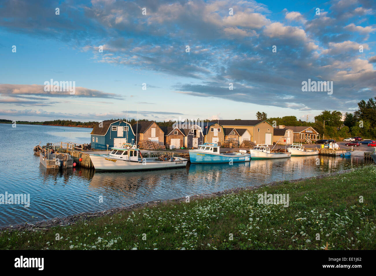 Kleine Fischerboote im Hafen von Stanley Bridge, Prince Edward Island, Kanada, Nordamerika Stockfoto