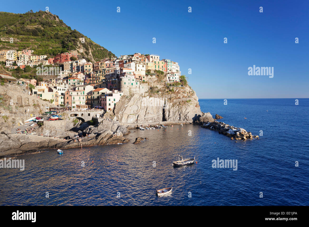 Manarola, Cinque Terre, Weltkulturerbe, Rivera di Levante, Provinz La Spazia, Ligurien, Italien, Europa Stockfoto