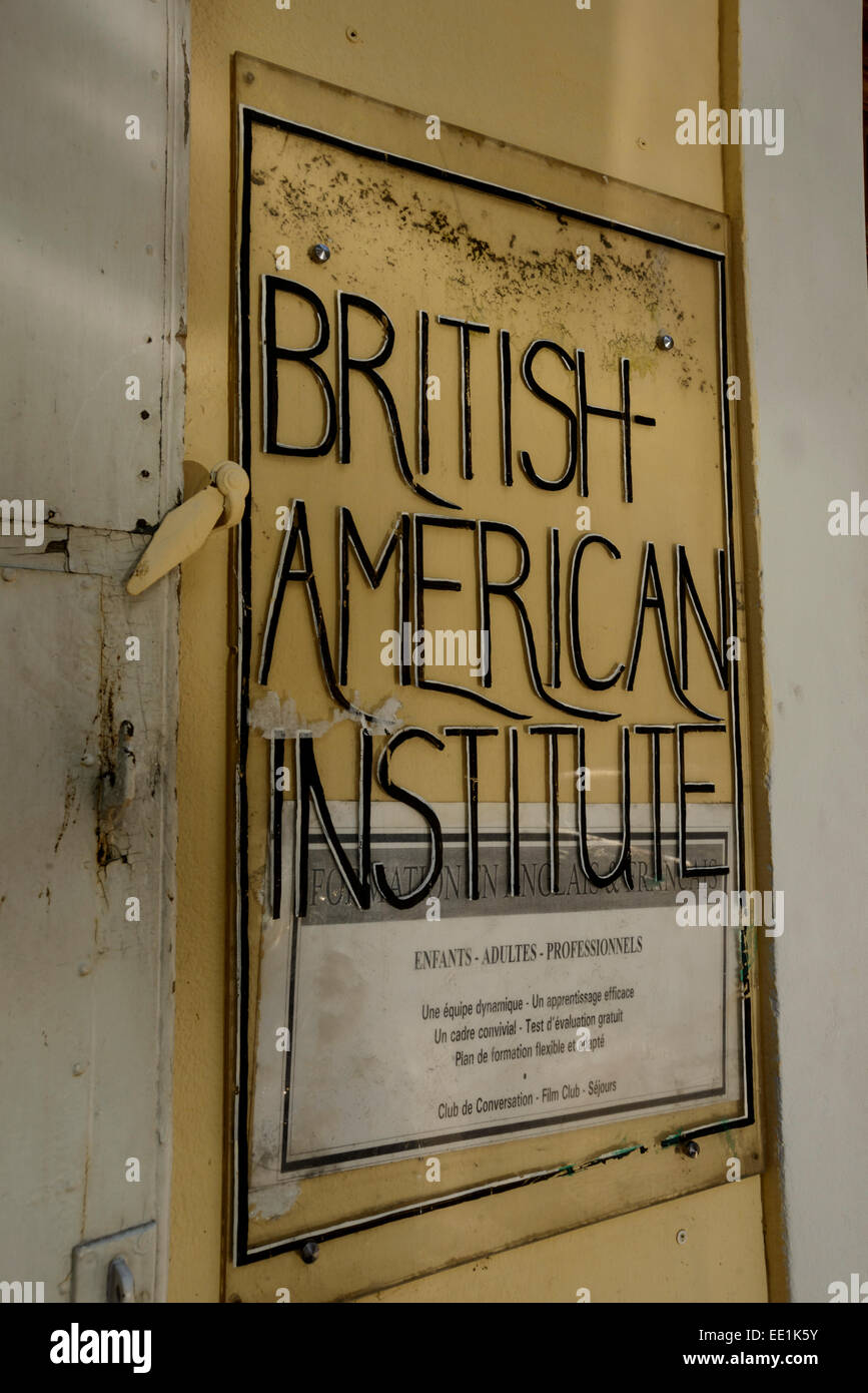 British American Institute melden Sie in Aix-En-Provence, Frankreich.  Sie bieten Vielzahl von Englisch-Kurse für alle Niveaus. Stockfoto