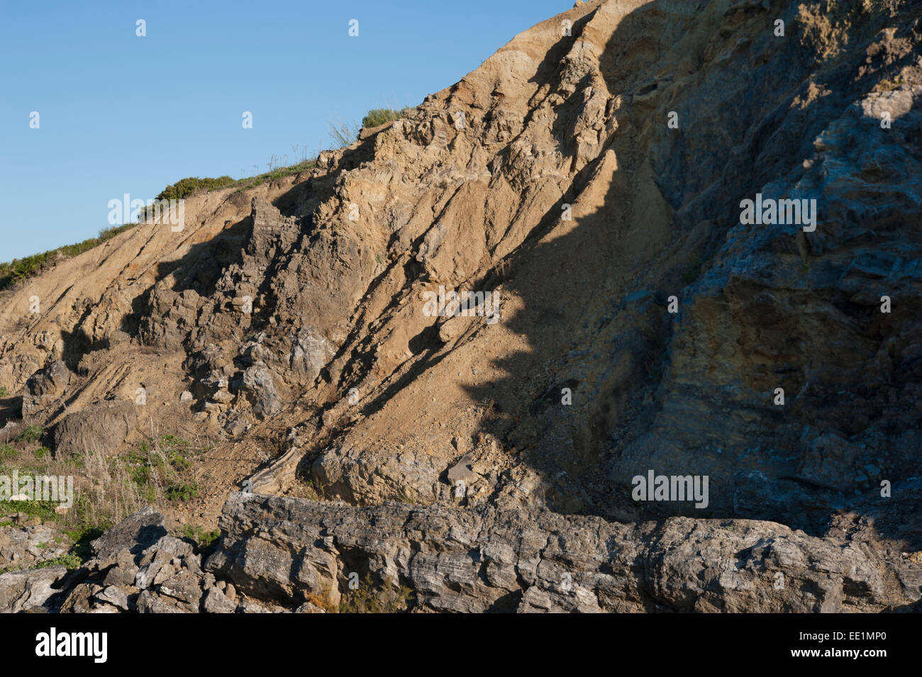 Ein Gips-Steinbruch in der Nähe von Medina Sidonia, Provinz Cadiz, Andalusien, Spanien. Stockfoto